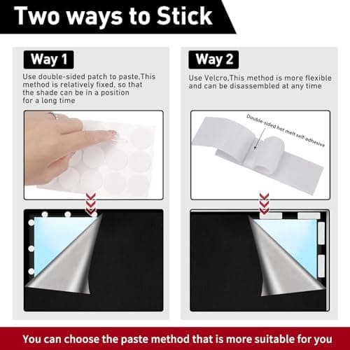 Blackout Blinds Stick on 300x145cm, 420D Blackout Curtain for Window, No Drill Film for Bedroom, Cut to Any Size, Portable Black Out Blinds for Travel Temporary, 12 Velcro, 18 Adhesive Tapes — view 6