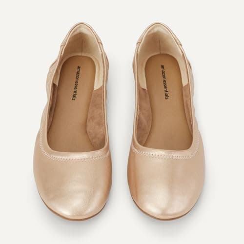 Amazon Essentials Women's Slip-On Ballet Flat Ballerina Shoes, Rose Gold, 6 UK Wide — view 4