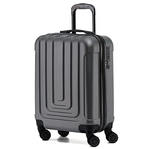 Flight Knight Premium Hard Shell Lightweight Cabin Suitcase - 8 Spinner Wheels - Built-in TSA Lock & USB Port - Luggage Approved for Over 100 Airlines Including Ryanir (Priority) - 55x40x20cm