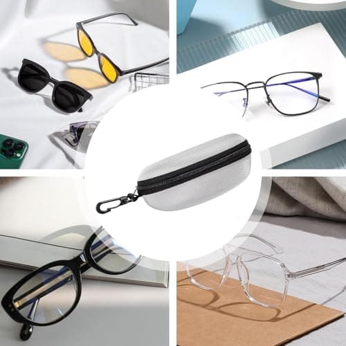 Travel Sunglasses Case - Travel Zipper Eyeglasses Case - Shockproof Eyeglasses Pouch with Felt Lining Holder Belt Clip for Women Children Cycling Camping Hiking Travel — view 4
