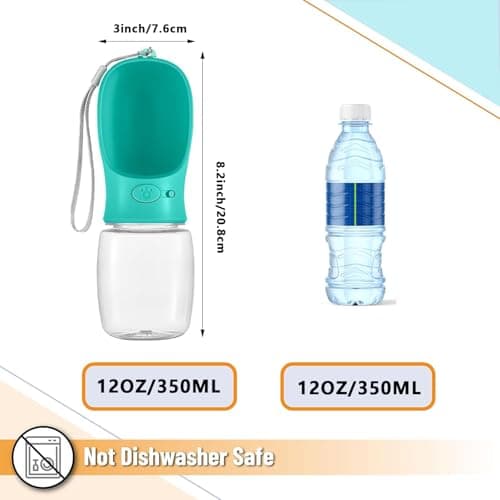 Emwel Dog Water Bottle - 350ml Water Feeder Leak Proof Portable Puppy Water Dispenser with Drinking Feeder for Pets Outdoor Walking, Hiking, Travel, Food Grade Plastic For Pets — view 2