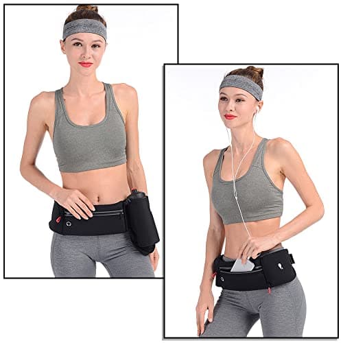 simptech Running Belt Bag with Foldable Water Bottle Holder(Bottles NOT Included), No Bounce Large Pocket Water Resistant Fanny Waist Pack, Hydration Running Phone Holder for Men and Women — view 6