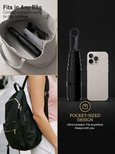 Moorrlii UV Umbrella for Sun Protection SPF 50+, Compact Windproof Umbrella — view 6