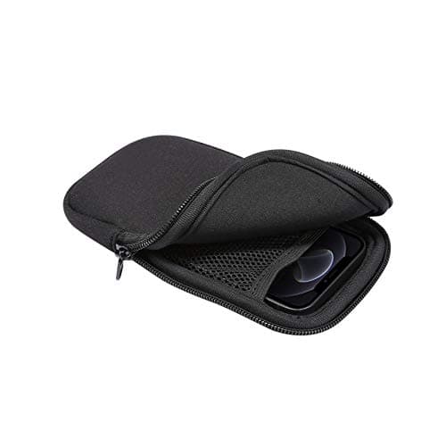 Neoprene Mobile Phone Sleeve Mesh Pocket Lanyard Case for iPhone Air,iPhone 17 16 Pro, 11 XR XS Max Samsung Galaxy S25+ 24+ S23 FE S20 FE A15 A25 A35 A55 Google Pixel 10 Pro 9, 9a 6 (L, Black) — view 4