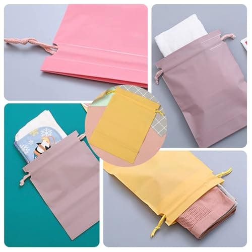 Travel Storage Waterproof Drawstring Bags, 24PCS Waterproof Drawstring Bags, Portable Non-Woven Shoe Packing Clothes Bag, Storage Sack for Gym Sport Swim(8 Colors) — view 5