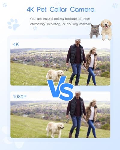 Yolansin 4K Cat Collar Camera with 64GB SD Card, Mini Pet Camera for Video Records for Cats Dogs Outdoor/Inoor Puppy Supplies Birthday Gift — view 4