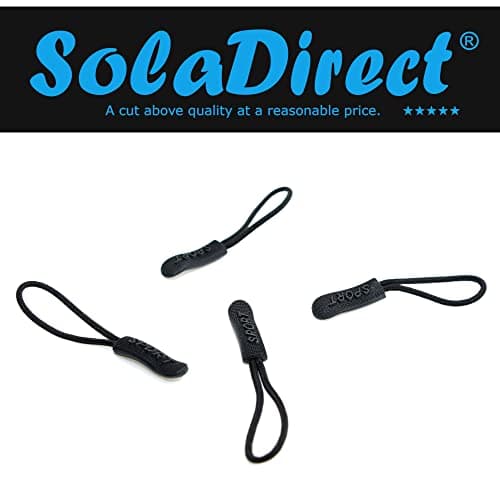 Zipper Pulls Zip Extension Zipper Tag for Clothes Backpacks Traveling Case Handbag Purse Zipper Replacement Tag Tents (Black A2044, 6 Pieces) — view 2