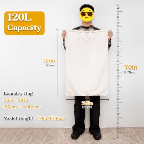 WiseBoy Extra Large Heavy Duty Laundry Bag for Dorm & Family — view 2