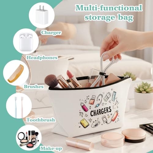 Charging Cable Organizer Bag with 2 Silicone Cable Ties Waterproof Portable — view 4
