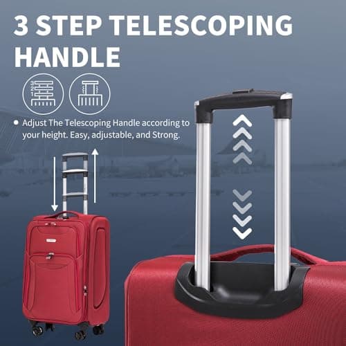 FLYMAX 29" Large Super Lightweight 4 Wheel Suitcase Luggage Expandable with Wheels Red — view 6