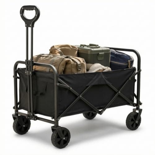 100L Festival Trolley, Heavy Duty Beach Trolley Cart with Adjustable Handle
