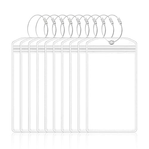 10 Pcs Cruise Luggage Tag Holders, Durable Waterproof Travel Essentials with Steel Loops for Vacation Accessories
