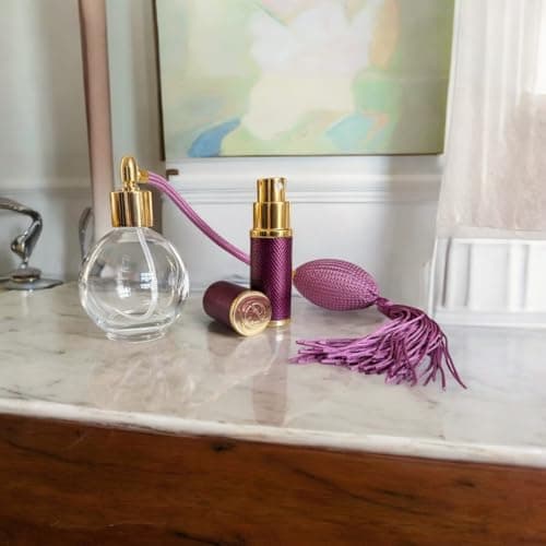 The Essential Atomizer Co. Patina 10ml refillable perfume atomiser with Gift Box. for handbag & travel. (PURPLE) — view 6