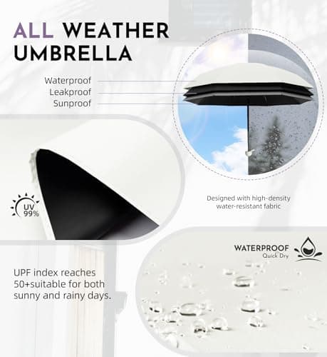 LILAC Mini Compact Umbrella, Lightweight Folding Parasol UPF 100 Rain Gear — view 3