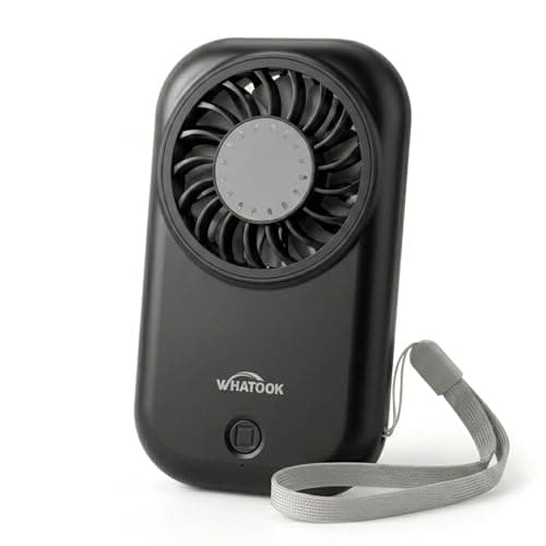 WHATOOK Mini Handheld Turbo Fan: 0.59in Ultra-Slim & 0.12lbs Light Pocket Fan, 11000 RPM Power, 5 Speeds, USB-C Rechargeable Portable Small Personal Hand Fan for Travel Essentials,Outdoor,Gift,Black