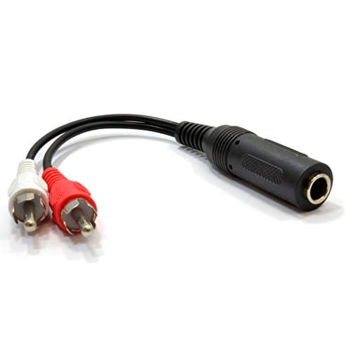 kenable 6.35mm Jack Socket to Twin RCA Phono Plugs Adapter Cable 10cm — view 3