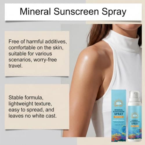 120ml Reef Safe Sunscreen SPF 50,Mineral Sunscreen Spray for Face & Body — view 3