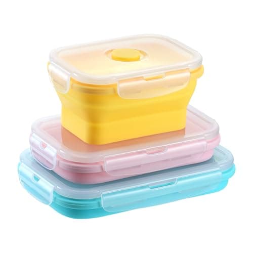 Zourglow 3Pcs Silicone Collapsible Camping Bowl, 350 + 550 + 800 ml