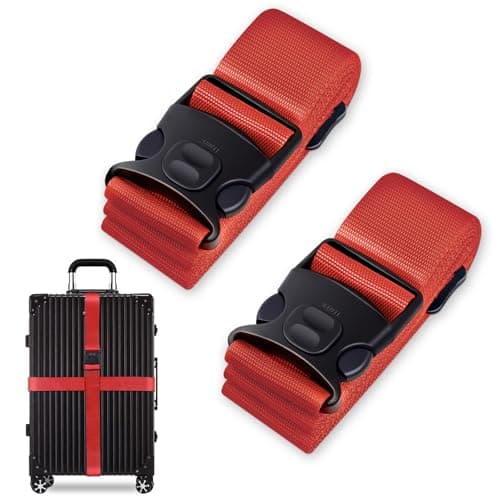 2Pcs Suitcase Straps Set, Adjustable Suitcase Straps, Heavy Duty Luggage Straps with Quick Release Buckle, Travel Accessories Thickened Luggage Belt for Suitcase Baggage
