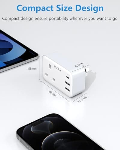 Mscien UK to India Plug Adapter with USB-C, 4-IN-1 Type D Plug Adapter — view 6