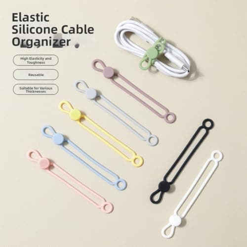 10 Pack Silicone Cable Ties, Reusable Cord Organiser for — view 2