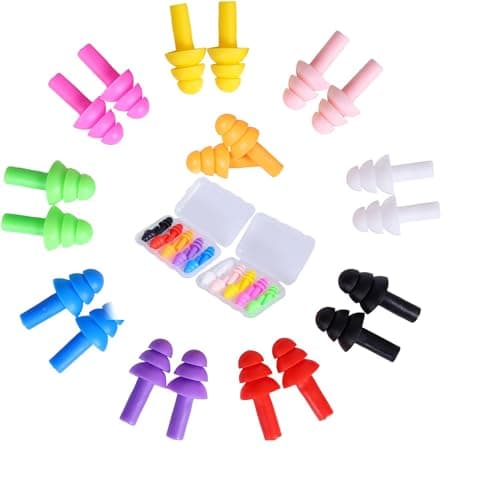 YIAGUN Silicone Ear Plugs for Sleep Noise Cancelling,Soft Reusable Moldable Earplugs for Sleeping Swimming Snoring Concert Work Travel Hearing Protection (10 Pairs)