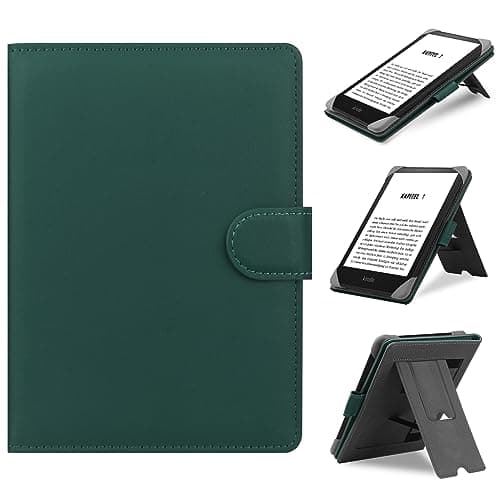 HoYiXi Universal Case Compatible with 6”-6.8” Kobo/PocketBook/Tolino/Sony E-Book eReader Kindle Paperwhite/Clara HD/Kobo Clara 2E Leather Stand Cover for 6-6.8'' E-Book eReader, Green