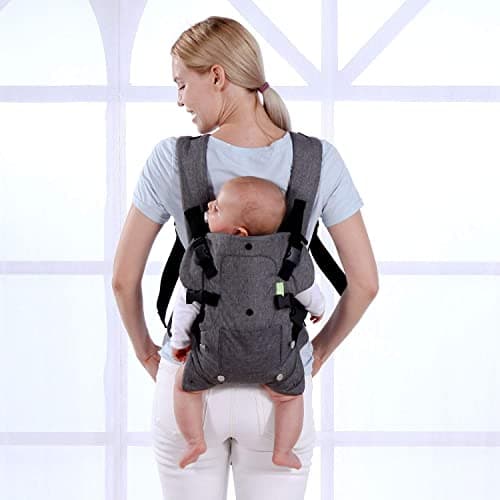 Baby Carrier, Baby Carriers from Newborn,Baby Toddler Carriers Accessories Cozy Baby Holder Carrier,Adjustable Babies Wrap Front Back Support for Infants 7-45lbs Girl and Boy-Grey — view 6
