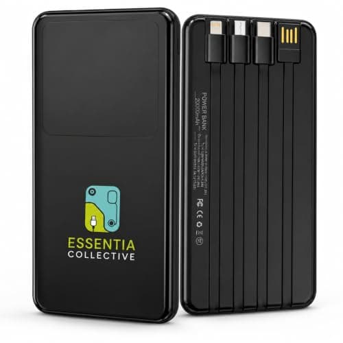 20000mAh Portable Power Bank, 22.5W Fast Charging, 4 Built-In Cables