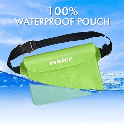 ivoler [2 Pack Waterproof Phone Case & Pouch Set, IPX8 Dry Bag with Waist Strap for Beach, Swimming, Kayaking, Fits iPhone 17 16 15 Pro Max, Samsung S26 S25 Ultra, Up to 7.0" - Grass Green — view 4
