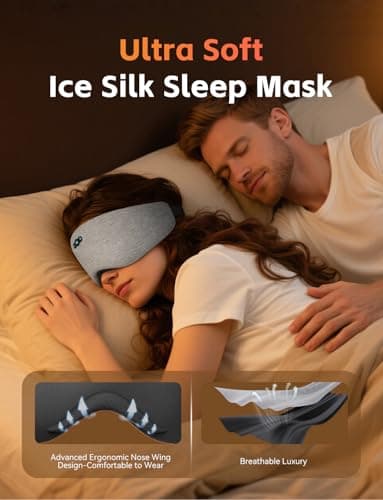 Sleep Mask Headphones, Bluetooth 6.0 Sleeping Headband for Side Sleepers — view 3