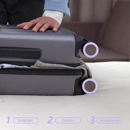 COHEALI 8pcs Silicone Luggage Wheel Covers Lavender 55x55x15mm Protector — view 6