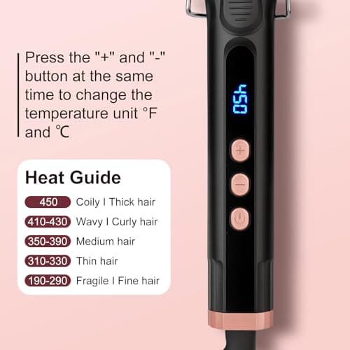 JAETON 25mm Curling Tong, Hair Curler for Natural Waves and Curls 100-230℃ — view 4
