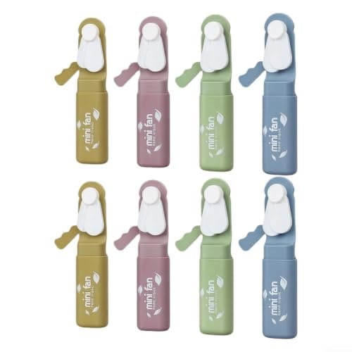 ARMYJY Portable Handheld Fan with DIY Stickers - Rechargeable for mini Turbo Fan for Travel Outdoor Summer Cooling - Compact Personal Desk Neck Fan 8 Pack