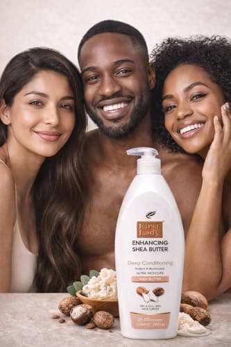 First Lady Shea Butter Moisturising Lotion 1000ml with Pump Dispenser – Deep Hydration Body Lotion for Dry & Sensitive Skin – Nourishing & Smoothing Cream for Soft, Healthy-Looking Skin — view 6