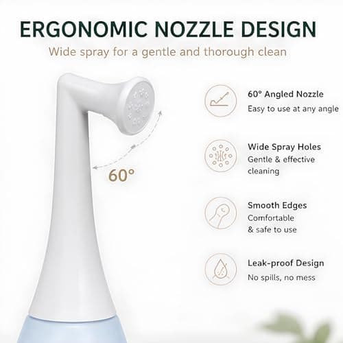 T2 Peri Bottle 500ml — Portable Bidet & Perineal Bottle for Women, Postpartum Pain Relief After Birth — Angled Nozzle, BPA-Free EVA, Travel Cap & Bag — Hospital Bag Essential (Sky Blue) — view 4
