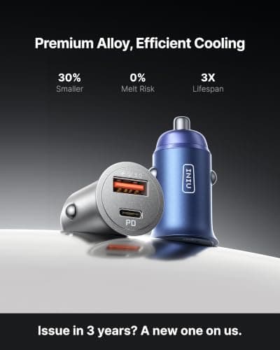 INIU Car Charger, Total 60W [USB C 30W+USB A 36W] Cigarette Lighter Charger — view 3