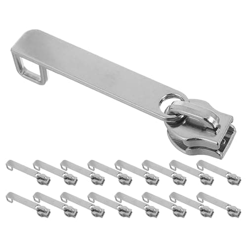 NUOBESTY 100pcs Zipper Repair Kit Detachable Zip Slider Replacement Head Luggage Zipper Handle for Suitcase Backpack Repair Luggage Silver