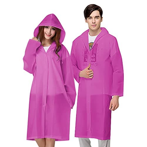 Vicloon Portable Raincoat, 2 Pack Rain Poncho Adult Waterproof with Hoods and Sleeves, Reusable Rain Resistant Poncho for Camping, Emergency Situations, Travel