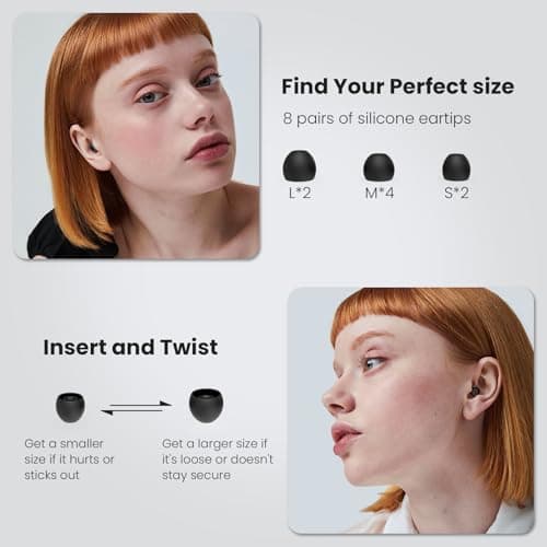 JUSTRVN Ear Plugs for Sleeping,2 Pairs of Stylish Reusable Noise Reduction Earplugs with 8 Pairs Tips & case,Hearing Protection Earplugs for Concert,Travel,Work,Live Events - 25dB-30dB — view 4
