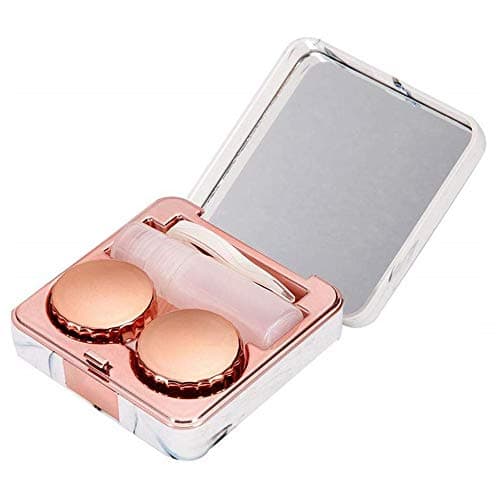 Ycnpeatt Marble Travel Contact Lens Case with Mirror