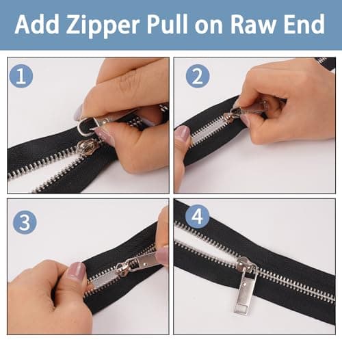 Deoward Zipper Pull Replacement Metal Zipper Handle Mend Tab Repair (6 PCS) — view 6