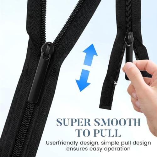 Veemoon 10Pcs Zipper Pull Replacement, Black Nylon Zipper Repair Kit for Jackets and Bags, User-Friendly Design for Camping and Hiking Gear — view 3