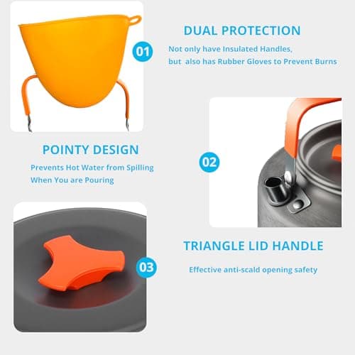 Camping Cooking Set WODSTA for 1-3 People Aluminium Camping Cookware Kit — view 2