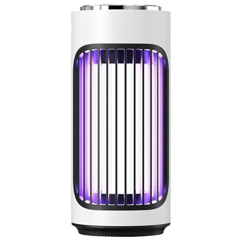 Fly Zapper, Portable Bug Zapper Lamp, Fly Trap Mosquito Killer Outdoor Indoor, Hanging Mosquito Catcher Waterproof for Home and Travel Garden Patio Backyard (White-1)