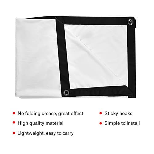 Richer-R Projector Screen,Rear Projection Screen 60-100 Inch Portable Foldable Non-crease Projector Curtain Screen 4:3 for Outdoor Camping Movie Open-air Cinema,White(100in) — view 5