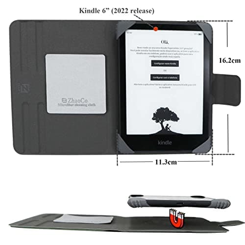 ZhaoCo Universal Detachable Case for 6'' New Kindle 2024/2022, Kobo Nia/Clara 2E / Clara HD, Lightweight Cover with Multiple Viewing Angles - Teal — view 3