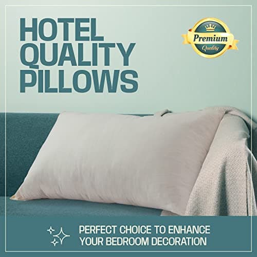 Nod Off Down Alternative Filling Bed Pillows 2 Pack Organic Cotton Cover Pillows for Neck And Shoulder Pain Hotel Quality Side Sleeper Pillow Hypoallergenic And Breathable Cover Washable - Pack of 2 — view 6