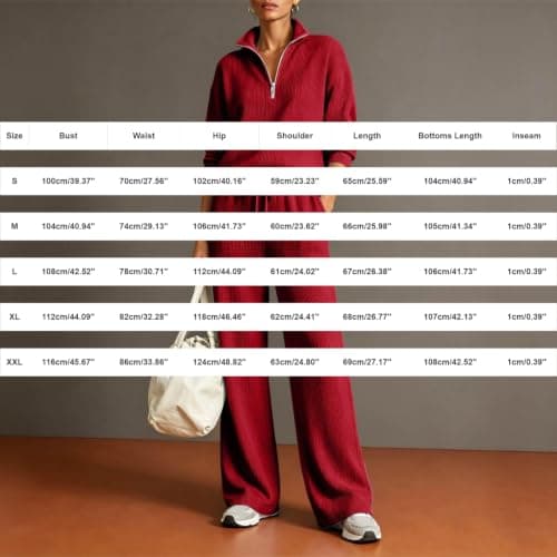 Tracksuit Womens Full Set 2 Piece Lounge Wear Sets Ladies Long Sleeve Half Zip Tops and Jogging Bottoms Comfort Activewear Sets Fashion Casual Thermal Autumn Winter Outfits Khaki M — view 6