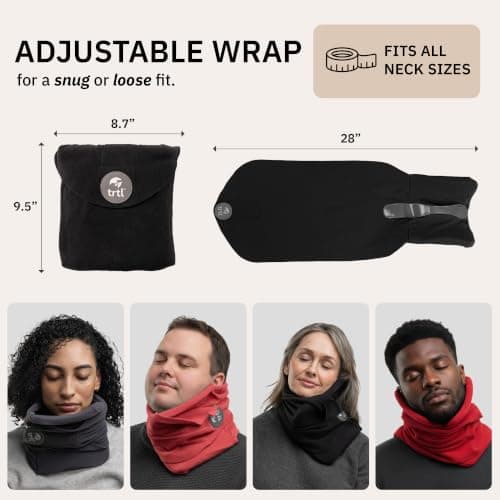 trtl Travel and Airplane Pillow - Real Sleeping Experience on Long Flights - Neck and Shoulder Support - Super-Soft, Lightweight, Easy-to-Carry, and Machine-Washable Flight Pillow - Grey — view 4